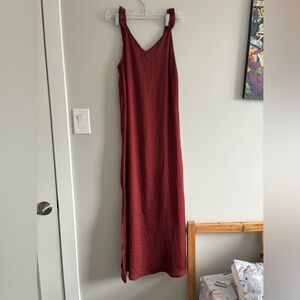 Satin burgundy slip dress xs